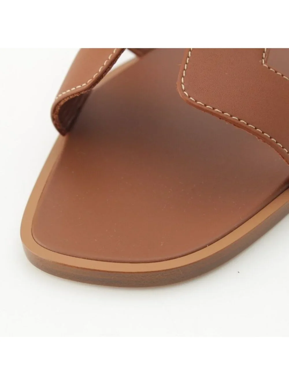 Hermes Oran Leather Sandals Gold